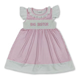 Flutter sleeves big sister smocked stripe girls dresses