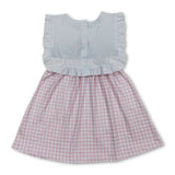 Child of god cross pink plaid girls Easter dresses