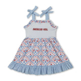 American Girl embroidery flag bow 4th of july dresses