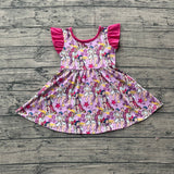 Flutter sleeves floral stars music kids girls dresses