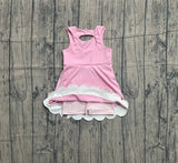 Pink sleeveless bows kids girls summer athletic dress