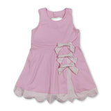 Pink sleeveless bows kids girls summer athletic dress