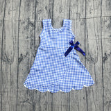 sleeveless blue plaid kids girls summer athletic dress