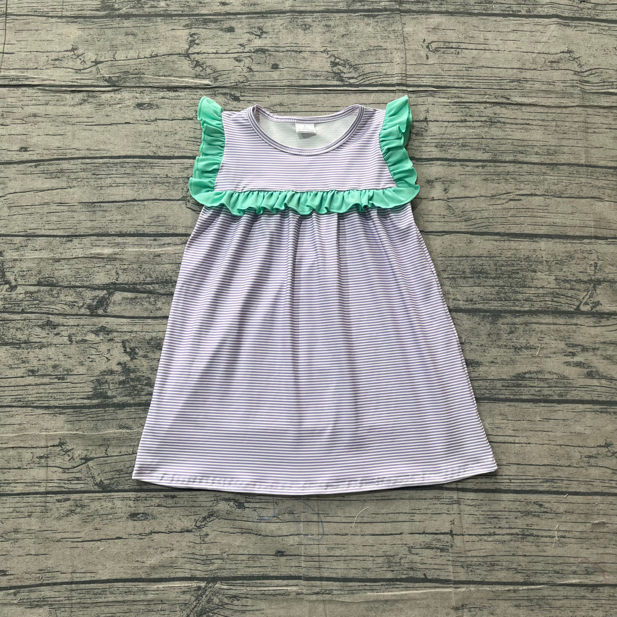 Sleeveless ruffle stripe baby girls summer dresses
