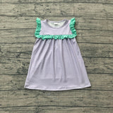Sleeveless ruffle stripe baby girls summer dresses