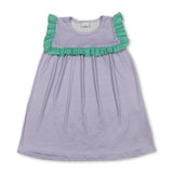 Sleeveless ruffle stripe baby girls summer dresses