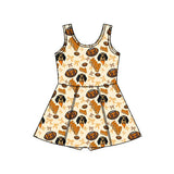 Sleeveless T dog bow kids girls team athletic dress