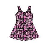 Sleeveless pink dog bow kids girls team athletic dress