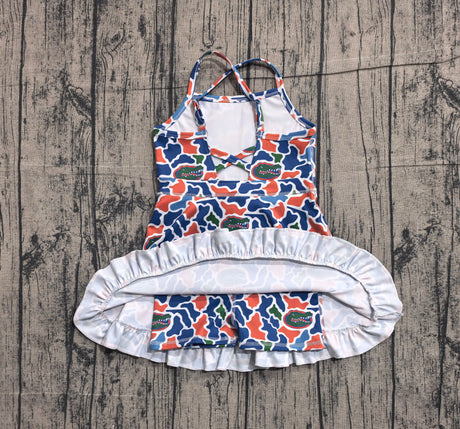 Straps camo crocodile kids girls team athletic dress