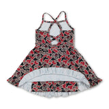 Straps camo dog kids girls team athletic dresses