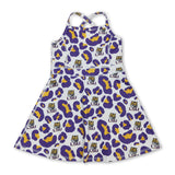 Straps leopard tiger kids girls team athletic dresses
