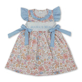 Flutter sleeves floral mama's mini kids girls dresses