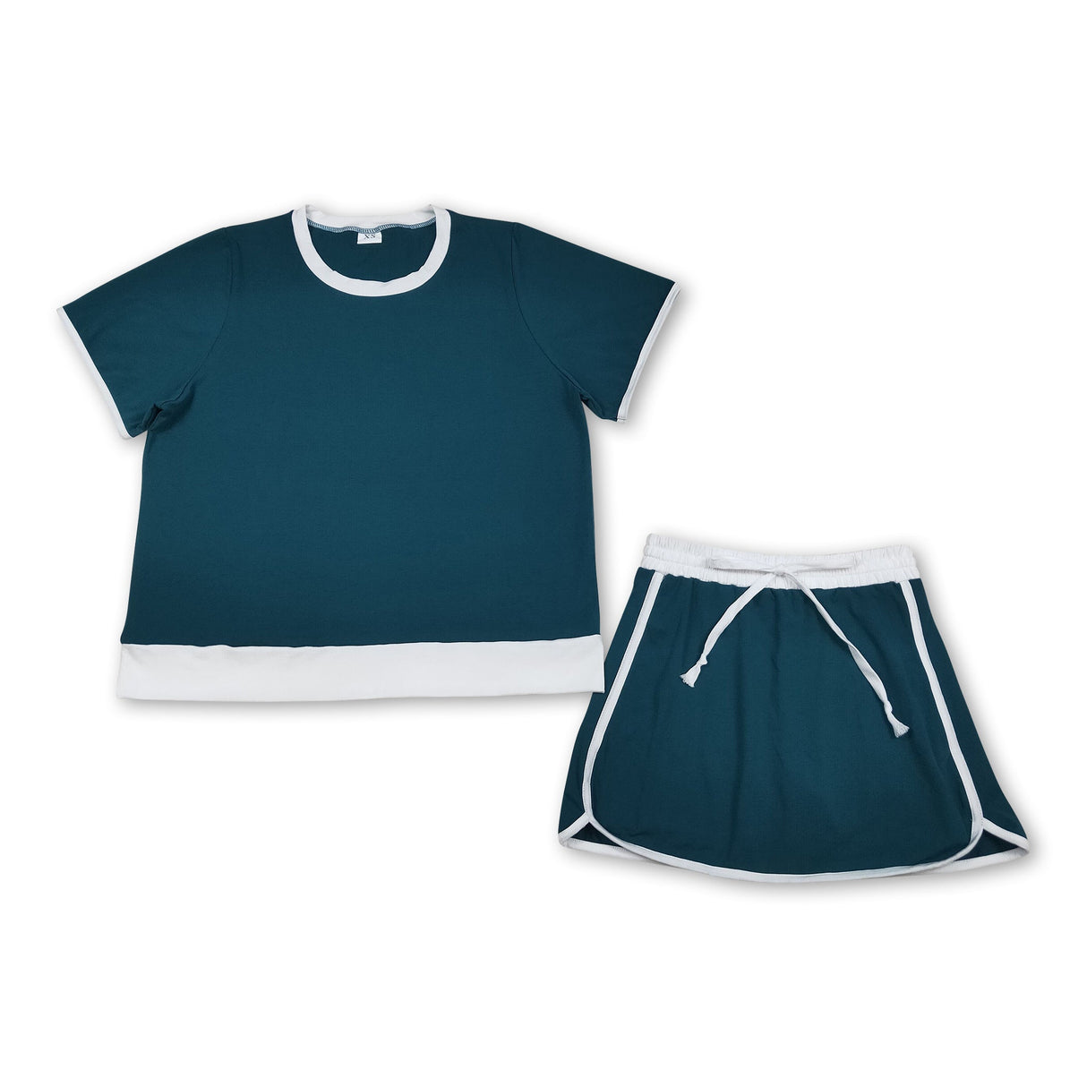 Short sleeves cotton top skirt adult women outfits
