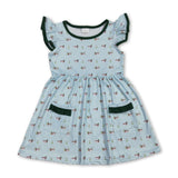 Flutter sleeves duck pockets baby girls summer dress