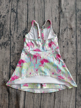 Straps colorful trees kids girls summer athletic dresses