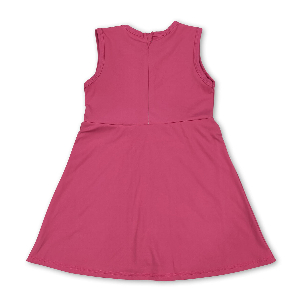 Sleeveless hot pink ruffle kids girls athletic dresses