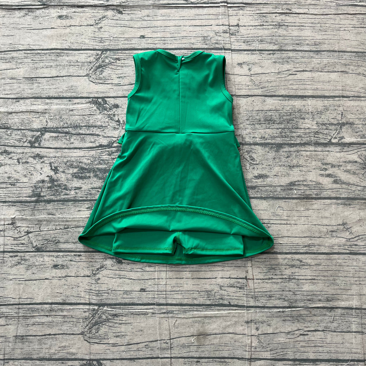 Sleeveless green ruffle kids girls summer athletic dress