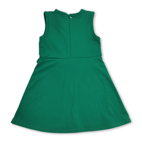 Sleeveless green ruffle kids girls summer athletic dress