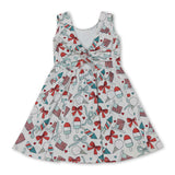 Sleeveless popsicle bow flag girls 4th of july athletic dress