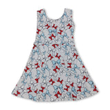 Sleeveless bows kids girls summer athletic dresses
