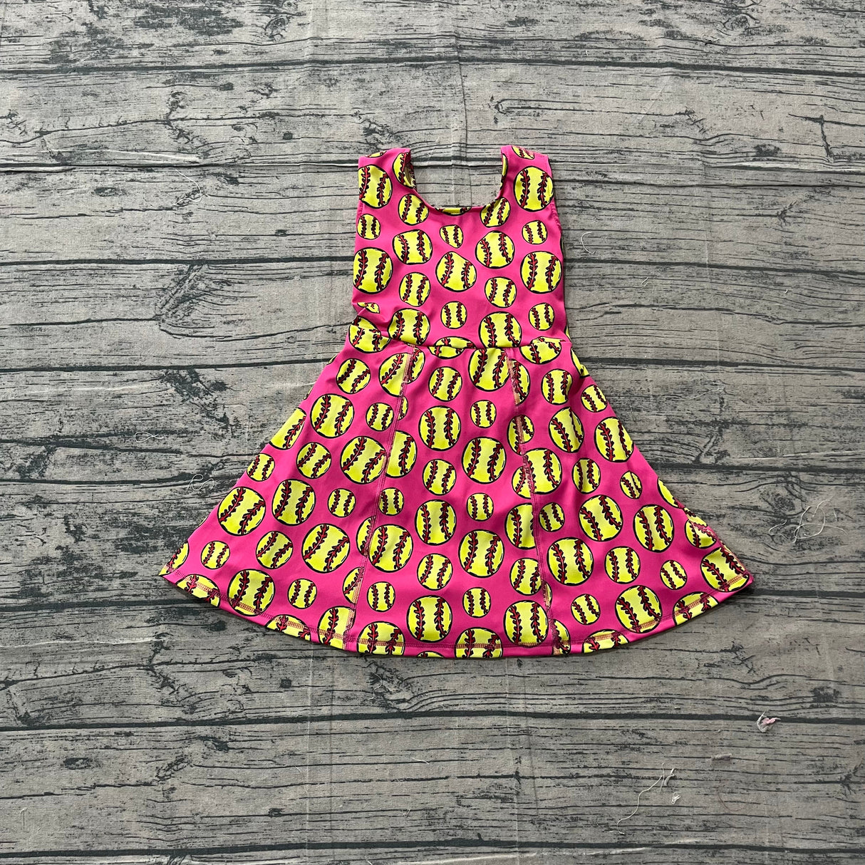 Sleeveless softball kids girls summer athletic dresses