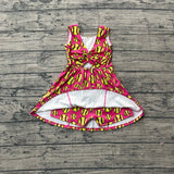 Sleeveless softball kids girls summer athletic dresses