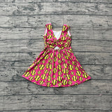 Sleeveless softball kids girls summer athletic dresses