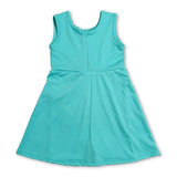 Solid sleeveless bow kids girls athletic dresses