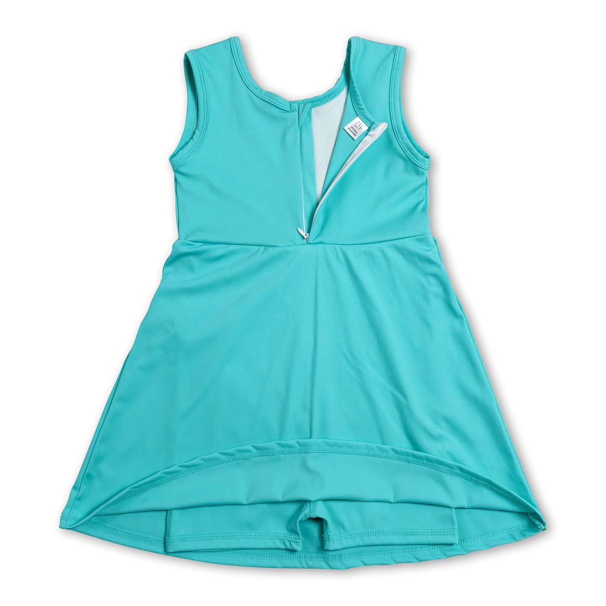 Solid sleeveless bow kids girls athletic dresses
