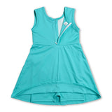 Solid sleeveless bow kids girls athletic dresses