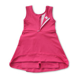 Sleeveless hot pink bow kids girls summer athletic dress