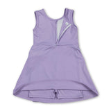Lavender sleeveless bow kids girls athletic dresses