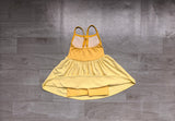 Light dark yellow straps kids girls summer athletic dress