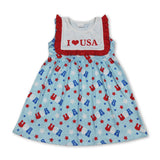 I love USA ruffle stars baby girls 4th of july dress