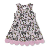 Sleeveless camo bow duck scallop kids girls athletic dress