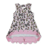 Sleeveless camo bow duck scallop kids girls athletic dress