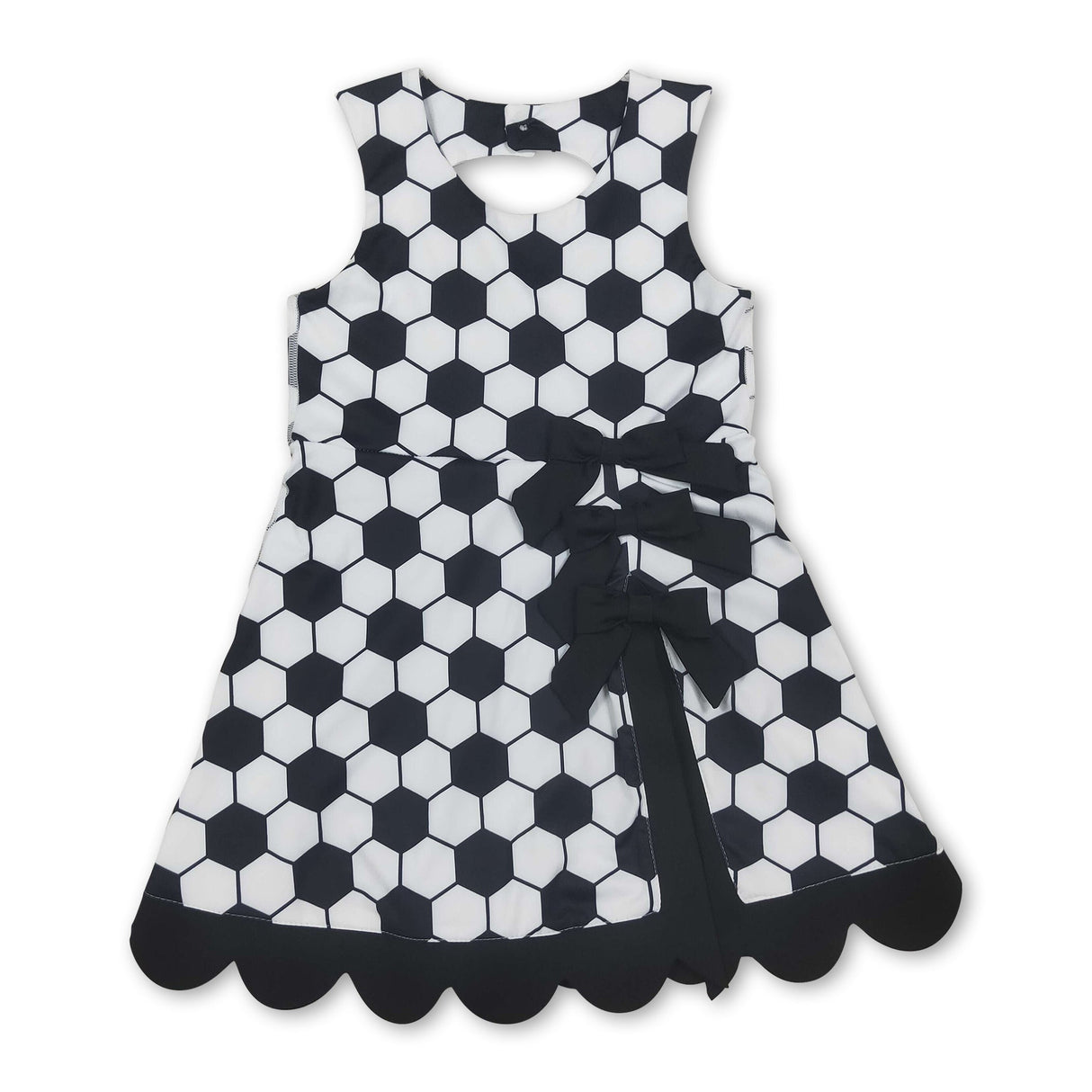 Sleeveless soccer bow kids girls athletic dresses