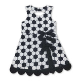 Sleeveless soccer bow kids girls athletic dresses