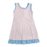 Sleeveless light pink scallop kids girls athletic dress