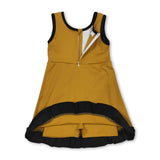 Sleeveless black scallop kids girls team athletic dress