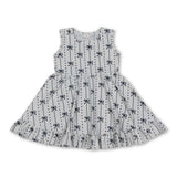 Sleeveless black bow heart ruffle kids girls dresses