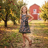 Camo bow scallop kids girls summer athletic dresses