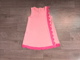 Sleeveless pink scallop cotton girls summer dress