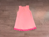 Sleeveless pink scallop cotton girls summer dress