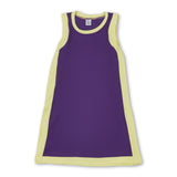 Sleeveless yellow purple kids girls team athletic dress