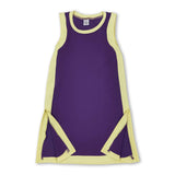 Sleeveless yellow purple kids girls team athletic dress