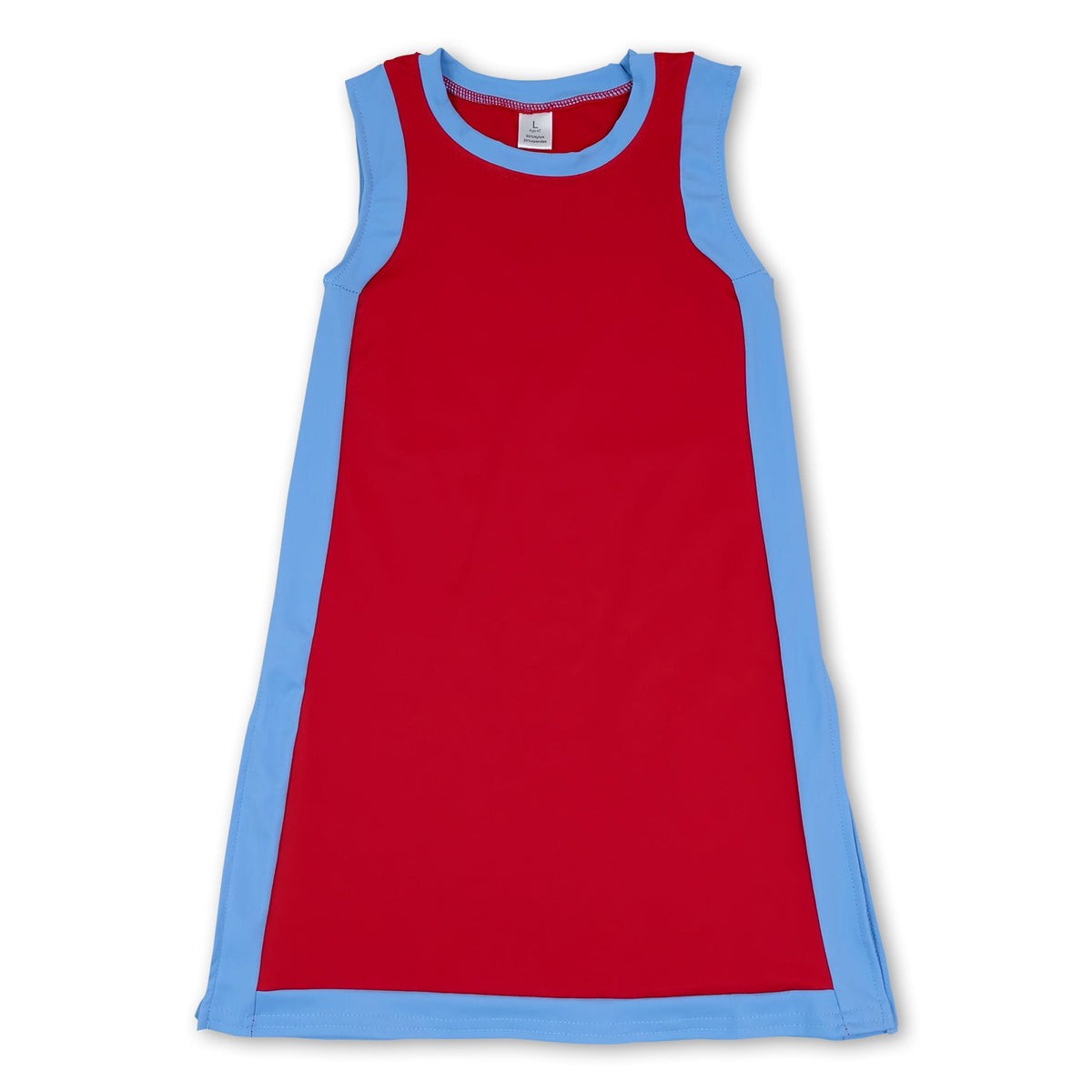 Sleeveless red blue kids girls athletic dresses