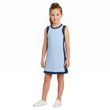 Sleeveless light blue navy kids girls athletic dresses