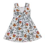 Sleeveless boo mouse pumpkin girls Halloween athletic dress