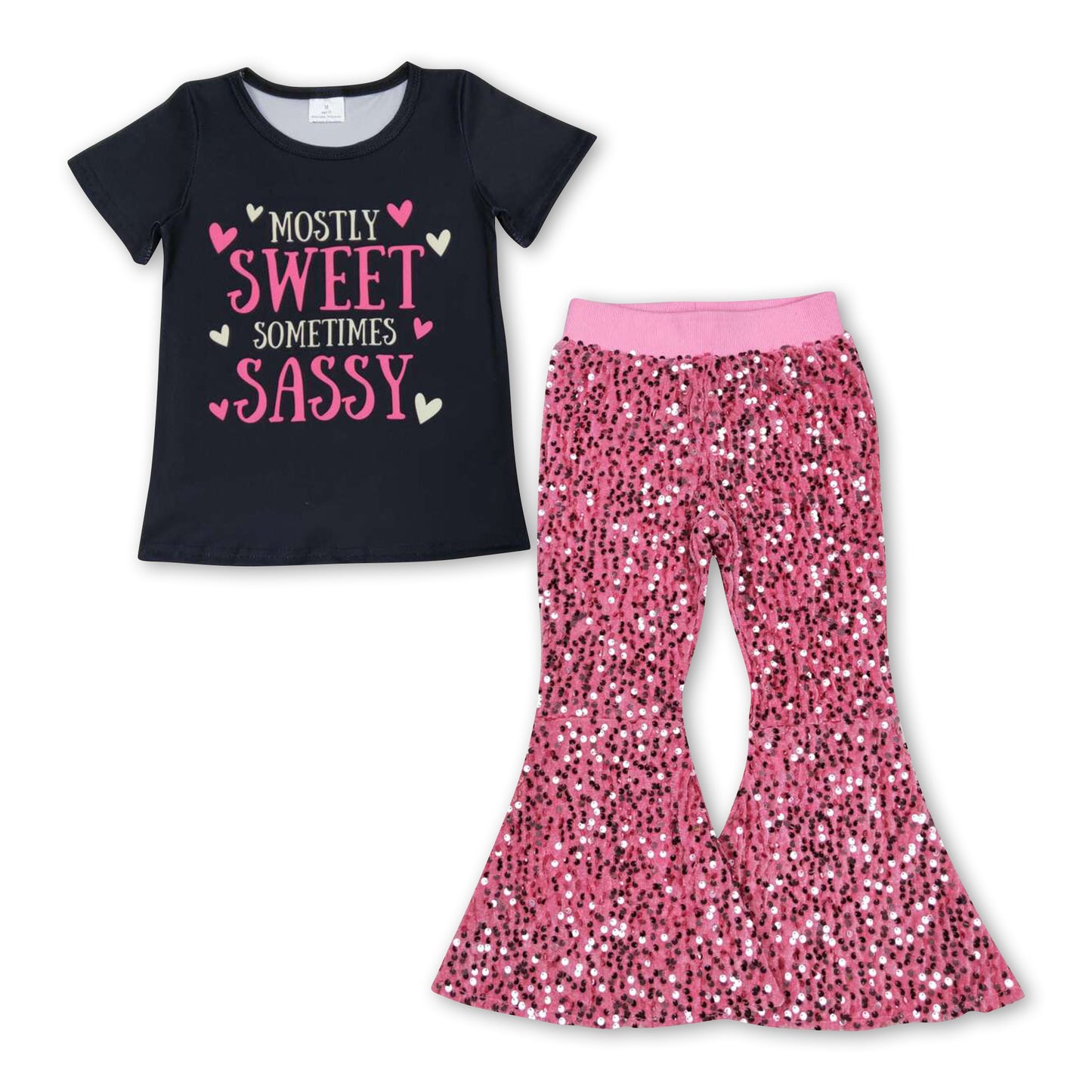 Mostly sweet sometimes sassy top sequin pants girls clothes